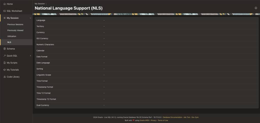 Oracle-nls